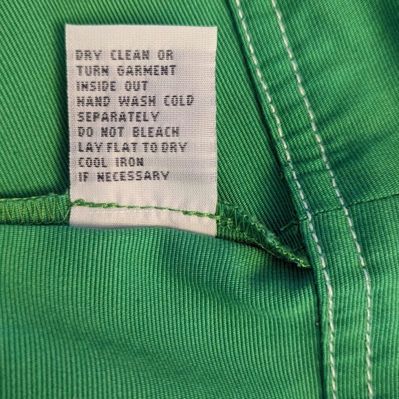 ANN TRINITY vintage green jean jacket size M with white/green oversized buttons - Picture 7 of 9